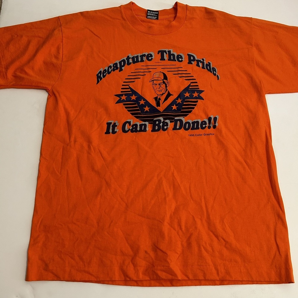 Vintage 90s Fruit of the Loom Single Stitch District 301 Campaign T Shirt XL USA